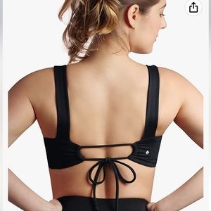 Black open back sports bra
